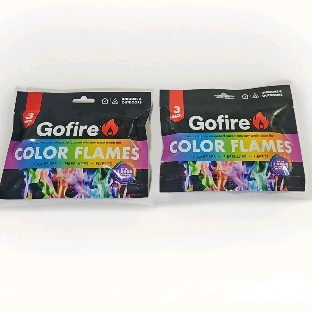 New Lot 2 of 3 Packs Gofire Color Flames 1hr Indoor/Outdoor Fire Pits,campfire - Picture 2 of 3